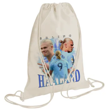 Erling Haaland, Backpack bag GYMBAG natural (28x40cm)