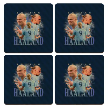 Erling Haaland, ΣΕΤ x4 Σουβέρ ξύλινα τετράγωνα plywood (9cm)