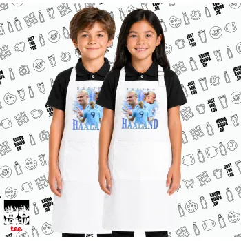 Erling Haaland, Λευκή ΠΑΙΔΙΚΗ Ποδιά μακριά Σεφ ολόσωμη με τσέπες