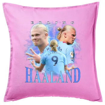 Erling Haaland, Sofa cushion Pink 50x50cm includes filling