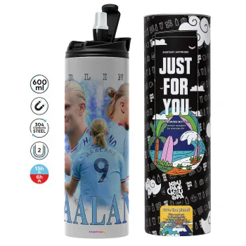 Erling Haaland, Tumbler stainless steel GREY 600ml