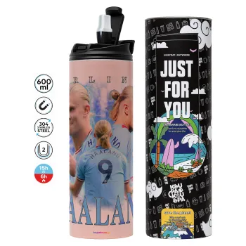 Erling Haaland, Tumbler stainless steel PINK 600ml