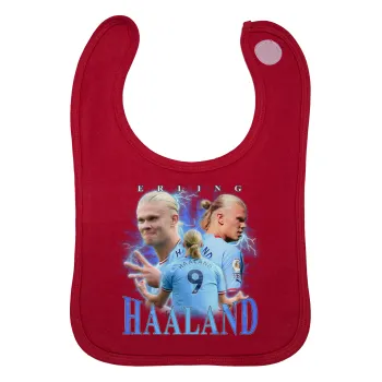 Erling Haaland, Σαλιάρα με Σκρατς Κόκκινη 100% Organic Cotton (0-18 months)