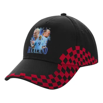 Erling Haaland, Adult Cap RACING Ultimate Black/Red, (100% COTTON DRILL, ADULT, UNISEX, ONE SIZE)
