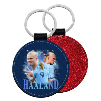 Erling Haaland, Μπρελόκ Δερματίνη, στρογγυλό ΚΟΚΚΙΝΟ (5cm)