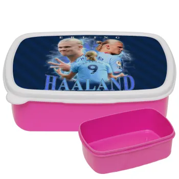 Erling Haaland, ΡΟΖ παιδικό δοχείο φαγητού (lunchbox) πλαστικό (BPA-FREE) Lunch Βox M18 x Π13 x Υ6cm