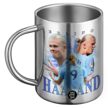 Erling Haaland, Ανοξείδωτη Μεταλλική Κούπα 450ml - Διπλού Τοιχώματος