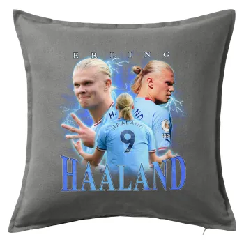 Erling Haaland, Μαξιλάρι καναπέ Γκρι 100% βαμβάκι, περιέχεται το γέμισμα (50x50cm)