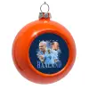 Orange Christmas tree ornament bauble 8cm