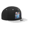 Adult Flat Snapback Hat Black/Grey, (100% COTTON TWILL, ADULT, UNISEX, ONE SIZE)