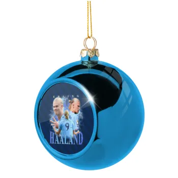 Erling Haaland, Blue Christmas tree ball ornament 8cm
