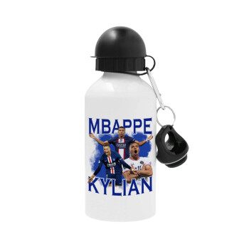 Kylian mbappe, Μεταλλικό παγούρι νερού, Λευκό, αλουμινίου 500ml