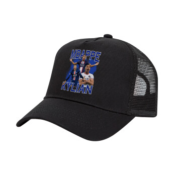Kylian mbappe, Καπέλο Trucker με Δίχτυ, Μαύρο, (ΒΑΜΒΑΚΕΡΟ, ΠΑΙΔΙΚΟ, UNISEX, ONE SIZE)