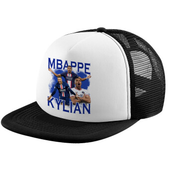 Kylian mbappe, Καπέλο Soft Trucker με Δίχτυ Black/White 