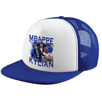 Kylian Mbappé, Καπέλο Ενηλίκων Soft Trucker με Δίχτυ Blue/White (POLYESTER, ΕΝΗΛΙΚΩΝ, UNISEX, ONE SIZE)