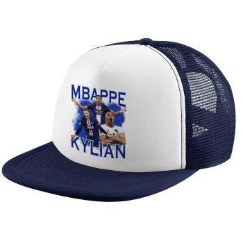 Kylian mbappe, Καπέλο παιδικό Soft Trucker με Δίχτυ Dark Blue/White 