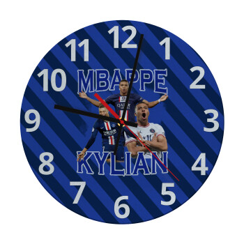 Kylian mbappe, Ρολόι τοίχου γυάλινο (30cm)