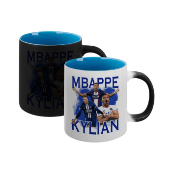 Kylian mbappe, Κούπα Μαγική εσωτερικό μπλε, κεραμική 330ml που αλλάζει χρώμα με το ζεστό ρόφημα