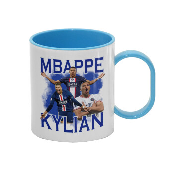 Kylian mbappe, Κούπα (πλαστική) (BPA-FREE) Polymer Μπλε για παιδιά, 330ml
