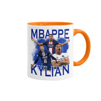 Kylian Mbappé, Mug colored orange, ceramic, 330ml
