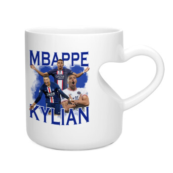 Kylian Mbappé, Κούπα καρδιά λευκή, κεραμική, 330ml