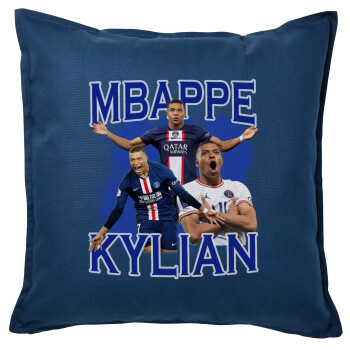 Kylian Mbappé, Sofa cushion Blue 50x50cm includes filling