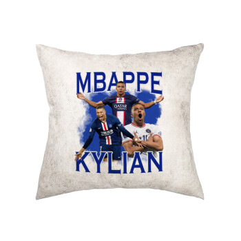 Kylian Mbappé, Μαξιλάρι καναπέ Δερματίνη Γκρι 40x40cm με γέμισμα