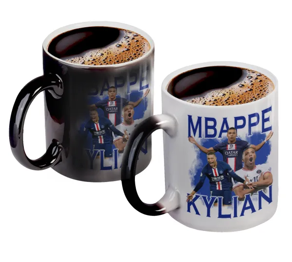 Kylian mbappe — Κούπα Μαγική, κεραμική, 330ml που αλλάζει χρώμα με το ζεστό ρόφημα