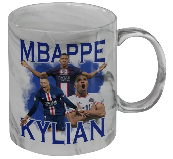 Kylian Mbappé — Mug ceramic marble style, 330ml