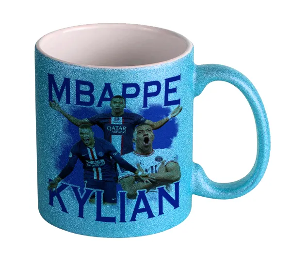 Kylian mbappe — Κούπα Σιέλ Glitter που γυαλίζει, κεραμική, 330ml