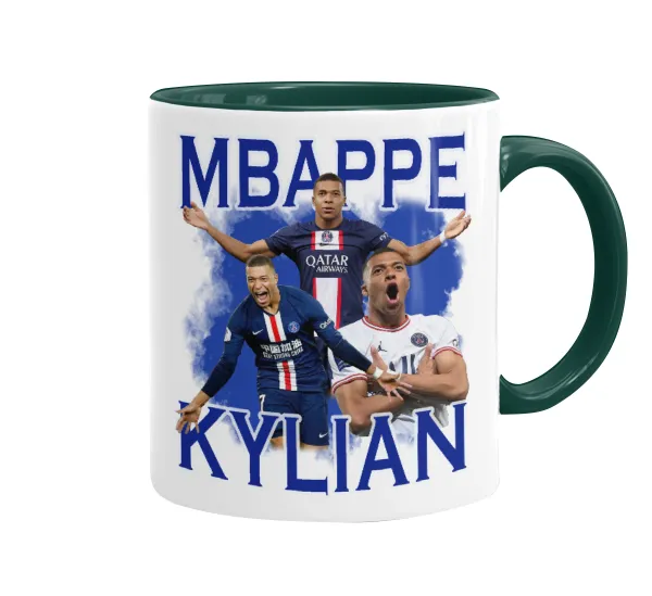 Kylian mbappe — Κούπα χρωματιστή πράσινη, κεραμική, 330ml