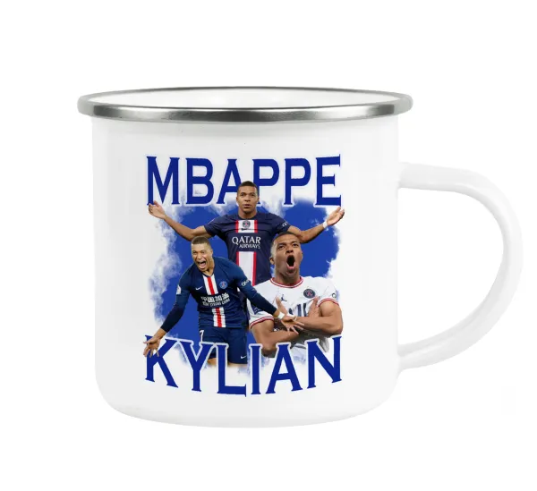 Kylian mbappe — Κούπα Μεταλλική εμαγιέ λευκη 360ml