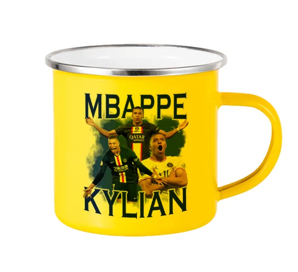 Kylian mbappe — Κούπα Μεταλλική εμαγιέ Κίτρινη 360ml