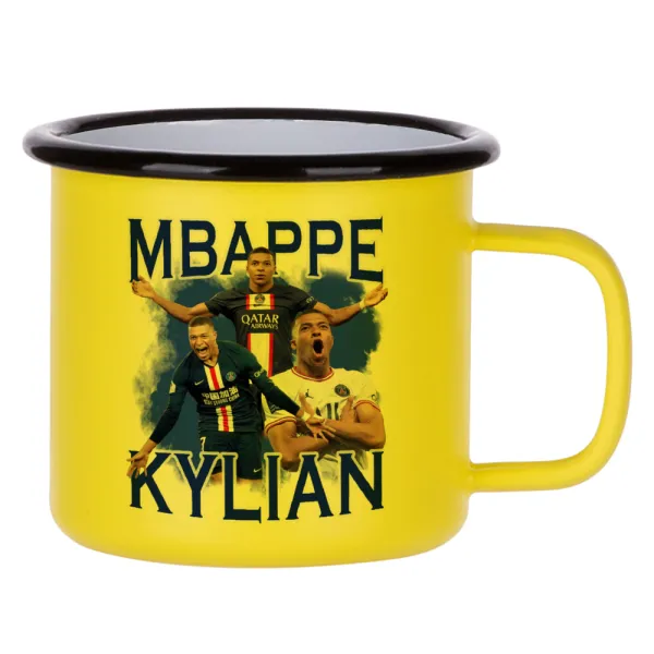 Kylian mbappe — Κούπα Μεταλλική εμαγιέ ΜΑΤ Κίτρινη 360ml