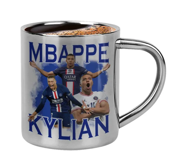 Kylian Mbappé — Double-wall metal cup for espresso (220ml)