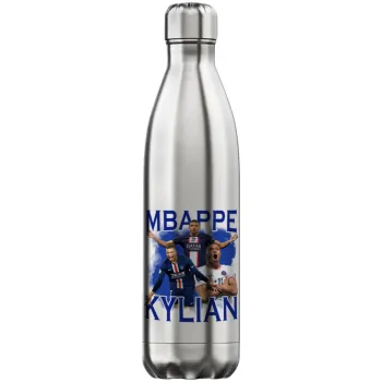 Kylian mbappe, Μεταλλικό παγούρι θερμός Inox (Stainless steel), διπλού τοιχώματος, 750ml