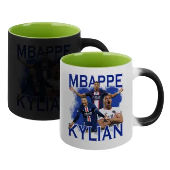 Kylian Mbappé, Κούπα Μαγική εσωτερικό πράσινο, κεραμική 330ml που αλλάζει χρώμα με το ζεστό ρόφημα