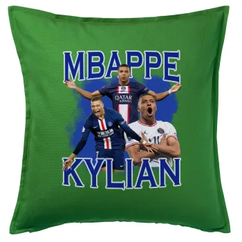 Kylian Mbappé, Sofa cushion Green 50x50cm includes filling