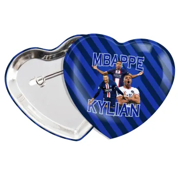 Kylian mbappe, Κονκάρδα παραμάνα καρδιά (57x52mm)