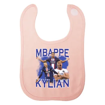 Kylian Mbappé, Σαλιάρα με Σκρατς ΡΟΖ 100% Organic Cotton (0-18 months)