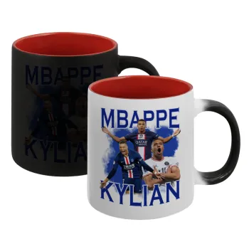 Kylian Mbappé, Κούπα Μαγική εσωτερικό κόκκινο, κεραμική, 330ml που αλλάζει χρώμα με το ζεστό ρόφημα