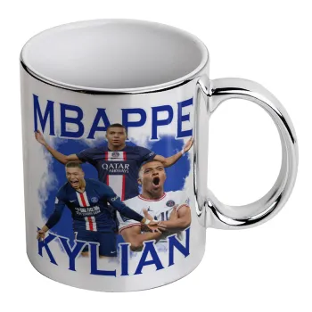 Kylian mbappe, Κούπα κεραμική, ασημένια καθρέπτης, 330ml