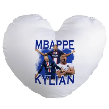 Kylian mbappe, Μαξιλάρι καναπέ καρδιά 40x40cm περιέχεται το  γέμισμα