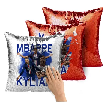 Kylian Mbappé, Μαξιλάρι καναπέ Μαγικό Κόκκινο με πούλιες 40x40cm περιέχεται το γέμισμα