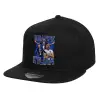 Children's Flat Snapback Hat, Black (100% COTTON, CHILD, UNISEX, ONE SIZE)