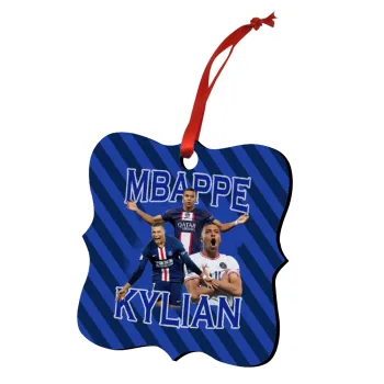 Kylian Mbappé, Christmas ornament polygon wooden 7.5cm
