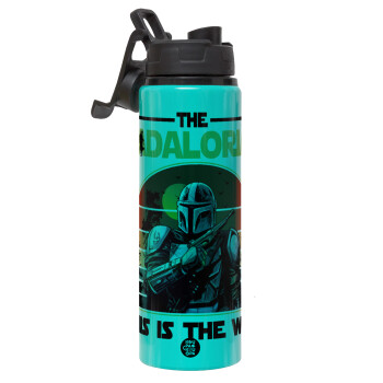 The Dadalorian, Metallic water bottle with safety lid, 850ml aluminum