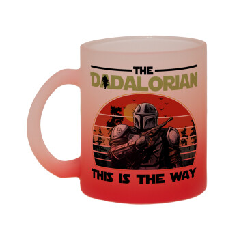 The Dadalorian, Κούπα γυάλινη δίχρωμη με βάση το κόκκινο ματ, 330ml