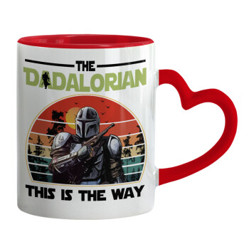 The Dadalorian, Mug heart red handle, ceramic, 330ml