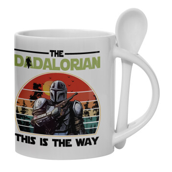The Dadalorian, Ceramic coffee mug with Spoon, 330ml (1pcs)